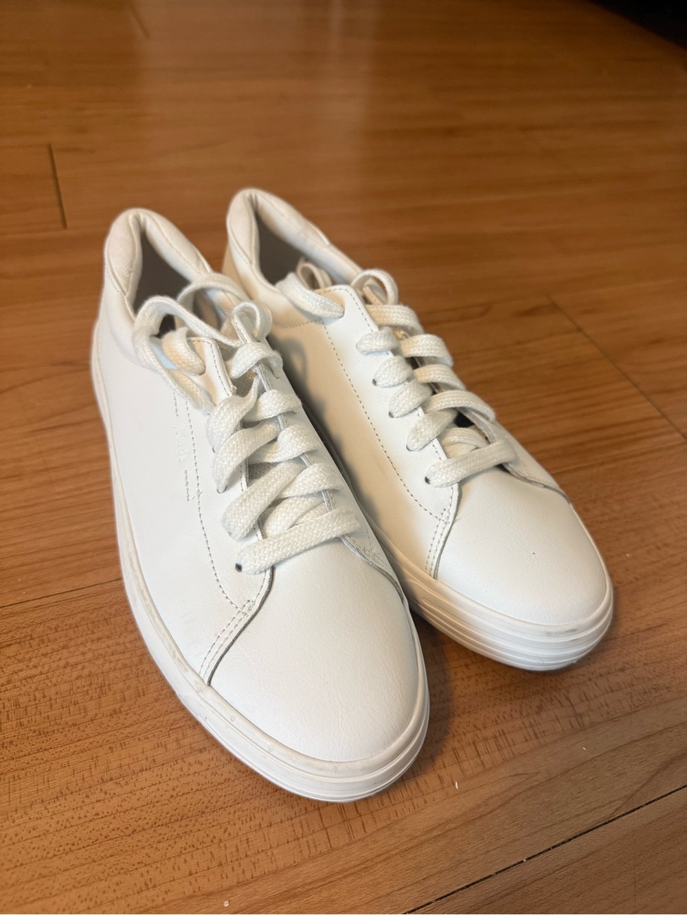 Keds White Leather Low-Top Lace-Up Sneakers